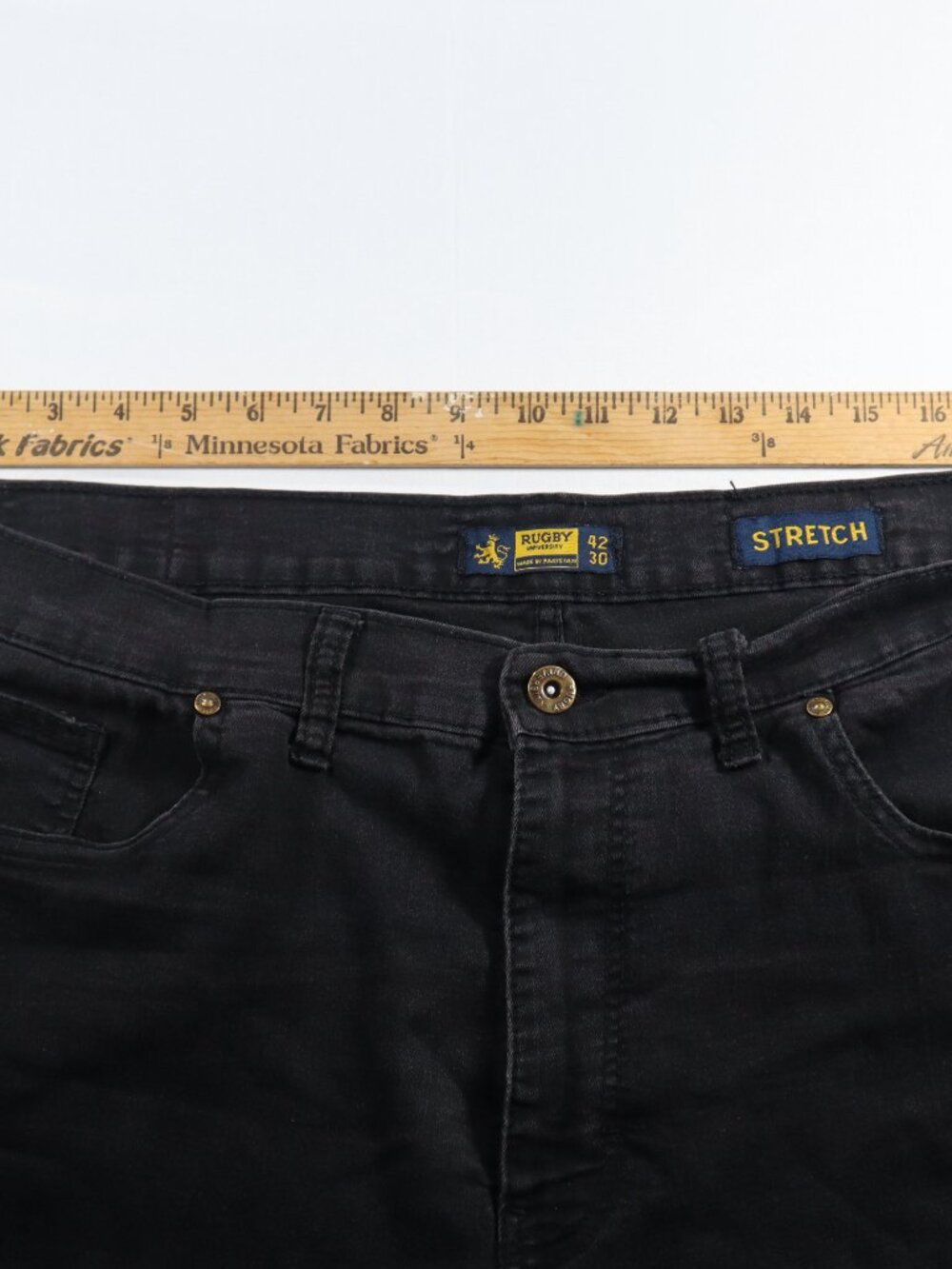 Rugby University Jeans Men 42 x 30 Straight Stretch Blue Denim Dark Wash - Picture 7 of 9